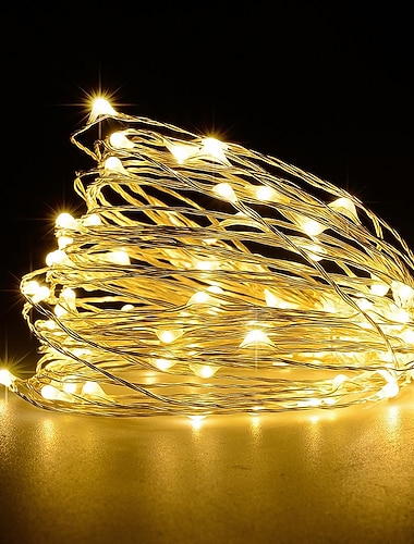  20m řetězová světla 200 LED teplá bílá RGB bílá vodotěsná kreativní párty baterie napájená