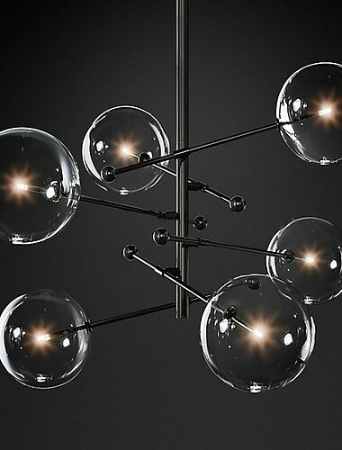  lampadario a sospensione globo di vetro design moderno stile nordico lampadario a 6 luci finiture verniciate metallo elettrolitico 220v 110v bianco caldo bianco freddo cold