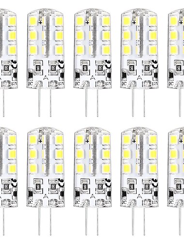  10PCS G4 Bi-pin LED Light Bulb 3W 24LED SMD 2835 Equivalent Halogen Bulb 30W Warm white 3000K Daylight White 6000K 360° Beam Angle Flicker Free DC12V AC220V AC110V