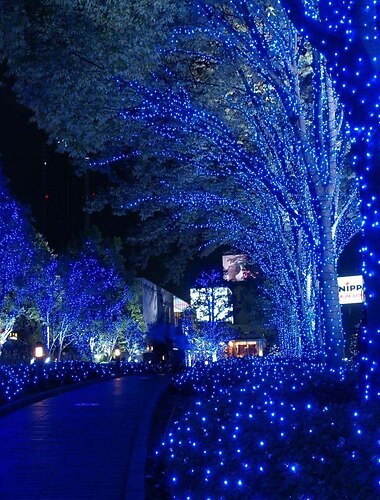 20m أضواء سلسلة 200 المصابيح تراجع LED 1PC أبيض دافئ أبيض أزرق حزب ديكور محبوب 220-240 V / IP44