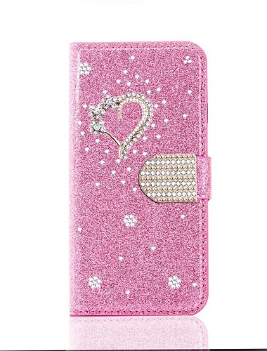  telefon fodral Till Samsung Galaxy S26 Ultra Plus S25 S24 S23 S22 S21 FE S21 Ultra Plus S20 A55 5G A35 5G Plånboksfodral med stativ Bling Strass Hjärta Glittrig Blomma PU läder