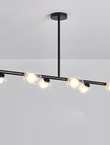  ثريا بتصميم خط 98 سم معدنية مطلية بالجزيرة تشطيبات على الطراز الاسكندنافي الحديث 220-240 فولت