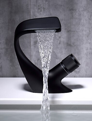  rubinetto lavabo bagno, miscelatore a cascata in ottone rubinetti lavabo finitura cromo monocomando monoforo vasca con flessibile caldo e freddo
