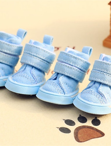Chien Chaussures & Bottes cow-boy Sportif Mode Couleur Pleine Jeans Pour les animaux domestiques Toile de jean Rose