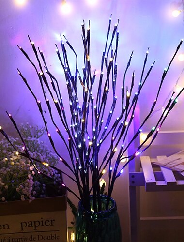  Kerst wilgentak LED nachtlamp flexibele 75 cm 20 LEDs warm wit/multikleuren AA batterij aangedreven voor kerst Thanksgiving feestdecoratie