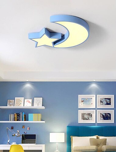  2-lys ledet ultratyndt loftslampe moderne børn soveværelseslys kreativ personlighed tegneserie stjerne måne macaron loftslampe