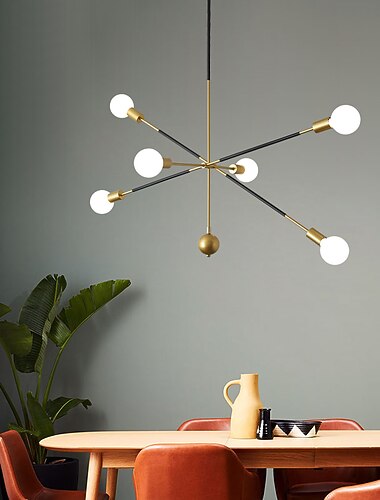 90 cm araña de diseño sputnik metal sputnik acabados pintados industriales estilo nórdico moderno 220-240v