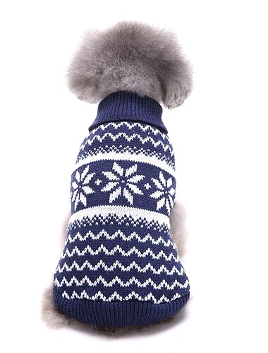  כלבים סוודרים בגדי גור פתית שלג יום יומי\קז\'ואל חג מולד חורף בגדים לכלבים בגדי גור תלבושות לכלבים אדום כחול תחפושות לכלבת ילדה וילד סיבים אקריליים XS S M L XL XXL