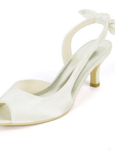  Női Esküvői cipők Lace Up Sandals Strappy Sandals Slingback Menyasszonyi cipők Csokor Tűsarok Köröm Szatén Rugalmas szalag Fekete Fehér Kristály