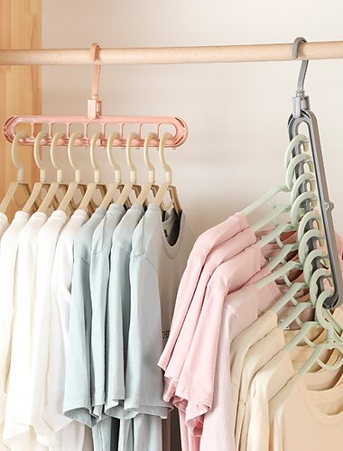 2 stks kleding kleerhanger organisator multi-poort ondersteuning droogrekken plastic sjaal cabide opbergrek hangers