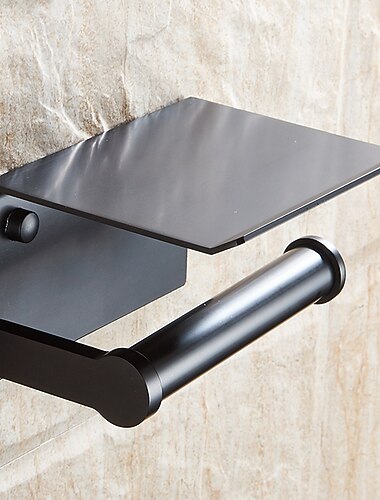 Porte-papier hygiénique avec étagère en alliage d'aluminium créatif moderne en aluminium 1pc mural pour téléphone portable support de distributeur de stockage