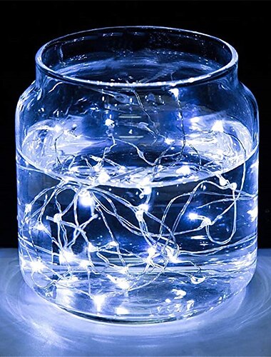  Decoracion de luces de string LED para fiesta de recepcion de boda elegante 4pcs 2pcs 1pc luces de guirnalda de alambre de cobre plata 5M 10M 20M luces de hadas a prueba de agua USB para decoracion