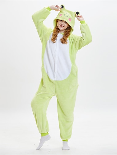  Adulte Pyjama Kigurumi Grenouille Animal Combinaison de Pyjamas Deguisement drole Molleton Cosplay Pour Homme et Femme Noel Pyjamas Animale Dessin anime