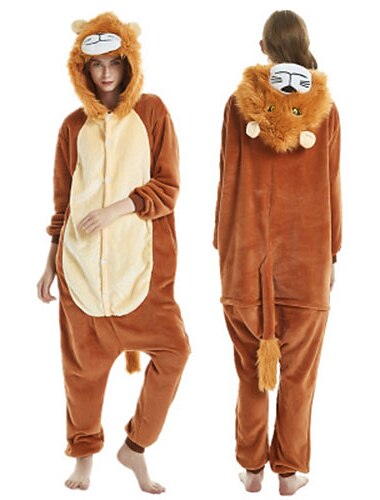  Adulte Pyjama Kigurumi Lion Animal Combinaison de Pyjamas Deguisement drole Flanelle Cosplay Pour Homme et Femme Pyjamas Animale Dessin anime