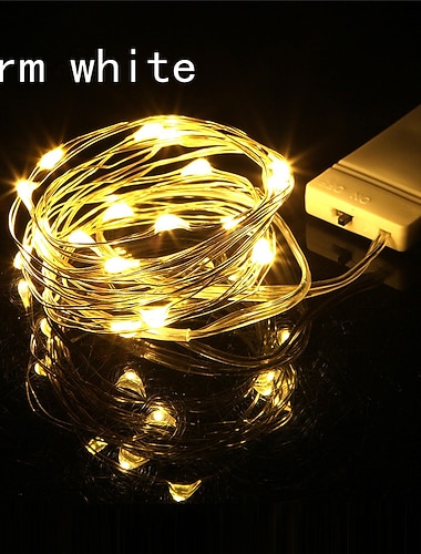  24 pecas Luzes de Fio LED Luzes de Fio ao Ar Livre 2m 20leds Operadas por Bateria CR2032 Luzes de Fada de Fio de Cobre para DIY Decoracao de Casa Guirlanda Bar