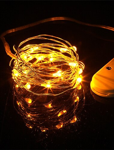 elegante Hochzeitsempfangsparty, 1 Stück LED-Lichterkette mit Knopfbatterie, silberner Kupferdraht, 2 m, 20 LED-Feenlichterkette, LED-Weihnachtsdekoration für Weihnachten, Hochzeit