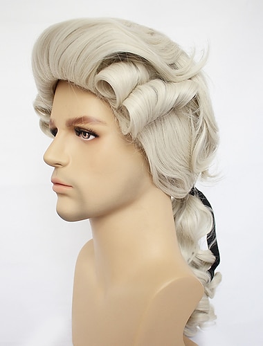  Cosplay Judge Cosplay Wigs Men‘s Women‘s Asymmetrical 21 inch Heat Resistant Fiber Curly Blonde Black White Adults‘ Anime Wig / Cosplay  / Party  /  / Charm / Ordinary Carnival Wig