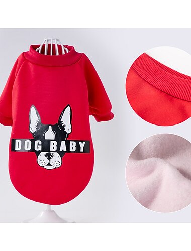 Dog Dress Letter & Number Sports Dog Clothes Puppy Clothes Dog Outfits Breathable Red Costume for Girl and Boy Dog Cotton XS S M