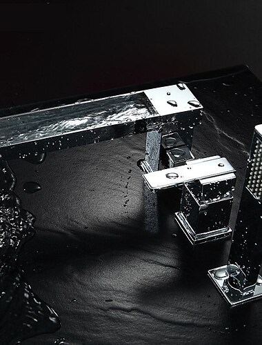 kylpyamme hana -3 reikää vesiputous kylpyamme hana hana kromi kylpyhuoneen suihkuhana