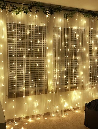  raam gordijn lichtslinger 3x2m buiten bruiloft decoreren raamverlichting 200 led 8 verlichtingsmodi voor slaapkamer feest bruiloft huis binnen buiten waterdicht
