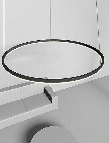  80CM LED Pendant Light Geometrical Circle Design Nordic Modern Simple for Dinning Room Bedroom Entry Aluminum Frame Acrylic Black White Gold Coffee 40W