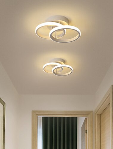 1-lys 24cm led taklampe sirkulaert design enkel ring korridorlampe aluminium for soveromslampe gjesterom balkong 110-120/220-240 22w