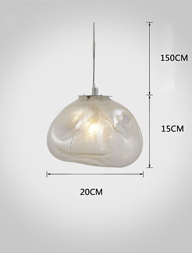 20 cm-es led függőlámpa egy kivitelű üveg galvanizált nordic style 220-240v