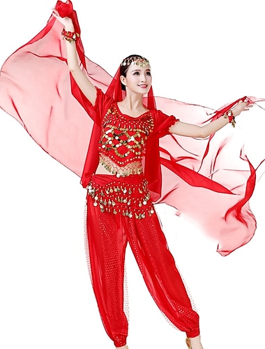  Lightweight Chiffon Hand Scarf Belly Dance Costume Outfit Hip Scarf Shawls Veils(ONLY SCARF)