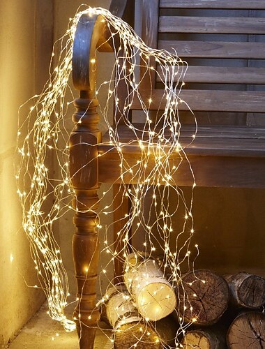  Elegant Wedding Party Reception 10M 100LED Silver Wire LED String Lights - Flexible Fairy Garland String Warm White for Home Decor