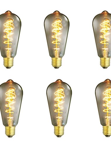  6buc / 4buc 40 w e26 / e27 st64 alb cald retro / creativ / dimmable incandescent vintage Edison bec 220-240 v