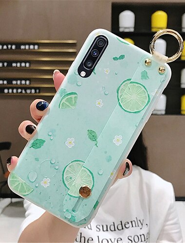 telefon Kılıf Na Samsung Galaxy S26 Ultra Plus S25 S24 S23 S22 S21 FE S21 Ultra Plus S20 A14 A34 Osłona tylna Moda z paskiem na nadgarstek Stopka Kwiat TPU