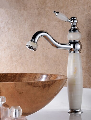  badeværelsesvask armatur ultra vandhaner euro samling guld med sten enkelt håndtag - et hul høj kropsdæksmontering toiletkar håndvask armatur med buet tud