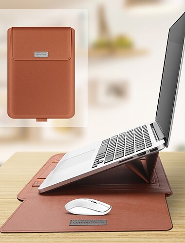 שרוולי מחשב נייד 11.6 " 12" 13.3 " אינץ ' מותאם ל Macbook Air Pro, HP, Dell, Lenovo, Asus, Acer, Chromebook Notebook חסין למים עמיד לזעזועים עור PU קלאסי עור ל משרד עסקים