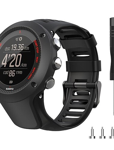 Klockarmband för Suunto Ambit 3S 3R 3P 2S 2R 3 2 1 Peak Sport Run Silikon Ersättning Rem med borttagningsverktyg Elastisk Andningsfunktion Sportband Armband