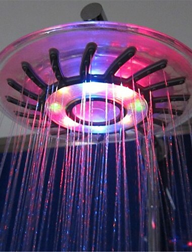  8 inch regendouchekop overhead led, 2 watermodus 7 kleur veranderende douchekop ronde gloed licht automatische douchekop badkamer bad