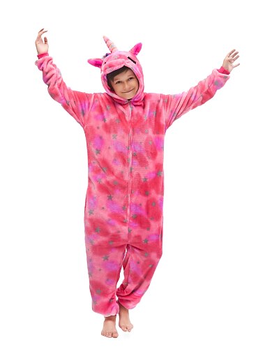  בגדי ריקוד ילדים גלקסיה קשת כוכבים תחפושת Onesie תחפושת קרנבל חַדקֶרֶן פגסוס פיג\'מה אוברול פיג\'מת קיגורומי תחפושת מצחיקה ל בנים ובנות חג המולד קרנבל יום הילד קָרִיקָטוּרָה