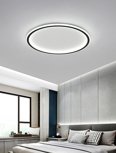  1-light nieuwe led plafondlamp ronde ultradunne eenvoudig cirkelvormig ontwerp plafondlamp metalen slaapkamer lamp nordic creatieve huishoudelijke kantoor studie eetkamer lamp 28w alleen dimbaar met