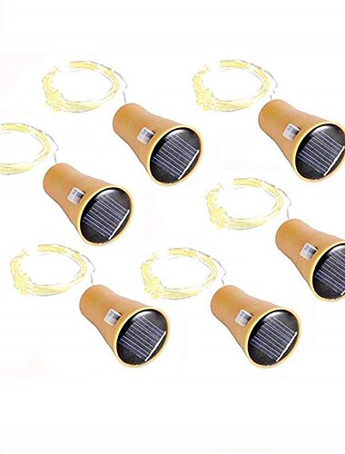  solar wijnfles lichtslingers outdoor bruiloft decoratie 2m 20led kerstverlichting met kurk waterdicht kerstlicht koperen guirlande patio tuin lichtslingers 10st 6st 2st
