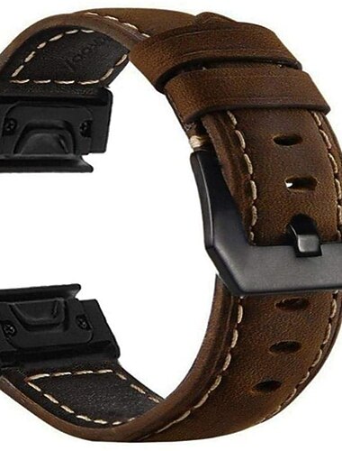  Klokkerem til Garmin Fenix 7 7S 7X 6 Pro Instinct 2X Solar Forerunner 955 945 Epix Approach S62 Enduro Tactix Marq Descent G1 Quatix Ekte laer Erstatning Stropp Quick Fit 20 22 26mm Laerrem Armbaand
