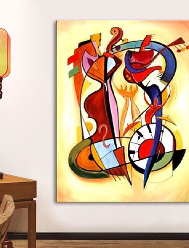  מינורטה בגודל גדול מצויר ביד כלי נגינה מופשטים ציור שמן על בד תמונות קיר מודרניות של פופ ארט לקישוט הבית לא ממוסגר