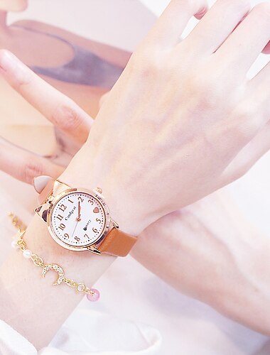  Mors Dag gave kvinders ur og armbåndsæt søde katteøre lyserøde læderrem kvarts wristwatch med funklen måne stjerne charme armbånd romantisk smykke gave til mor datter piger med boks