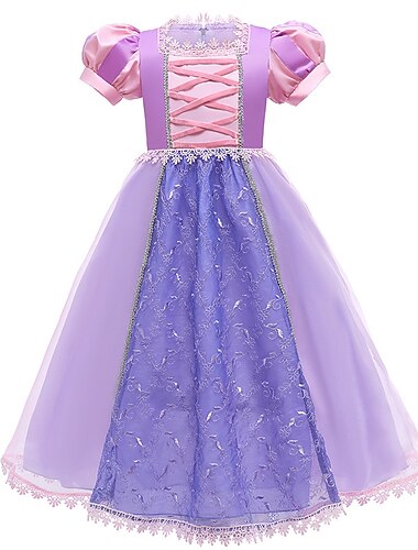  Πριγκίπισσα Ραπουνζέλ Φορέματα Φόρεμα κορίτσι λουλουδιών Κοριτσίστικα Στολές Ηρώων Ταινιών Γραμμή Α Ρούχο από μέσα φόρεμα διακοπών Βυσσινί Χριστούγεννα Απόκριες Η Μέρα των Παιδιών
