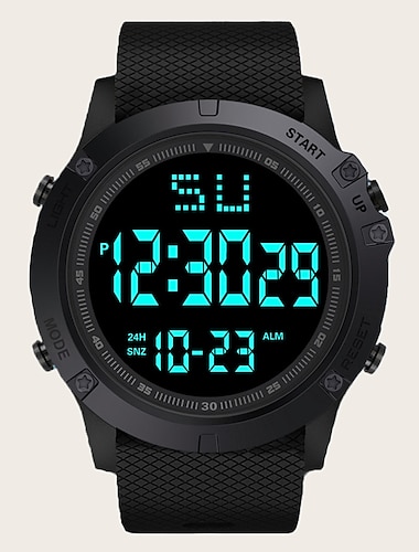  Relogio Digital Masculino Multifuncional Militar Outdoor Esportivo Relogio de Pulso Luminosa Relogio Digital LED Grande Mostrador Impermeavel Pulseira de Borracha Relogio Eletronico para Estudantes