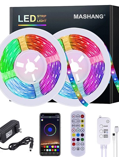  Kerst LED Strip Lichten RGB Waterdicht Muzieksynchronisatie LED 2835 SMD Kleurenverandering 24 Toetsen Afstandsbediening Bluetooth Controller voor Slaapkamer Thuis TV Achtergrondverlichting