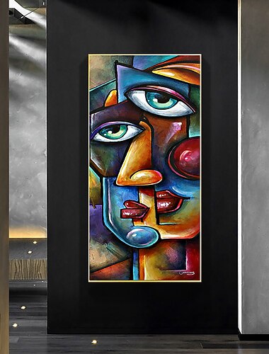 ציור שמן בגודל גדול 100% עבודת יד אמנות קיר מצוירת בעבודת יד על קנבס פנים אנושיות מופשטות דיוקן פיקאסו קישוט בית תפאורה קנבס מגולגל ללא מסגרת לא מתוח