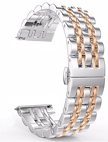 Bracelet de montre connectée pour Samsung Galaxy Watch 5 Pro 45mm 4 Classic 42mm 46mm 3 41mm Active 2 40mm 44mm Gear Sport S3 Frontier S2 2 Neo Live Acier Inoxydable Montre intelligente Sangle