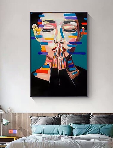  Peinture a l\'huile Hang-peint Peint a la main Verticale Abstrait Paysage Contemporain Moderne Toile roulee (sans cadre)