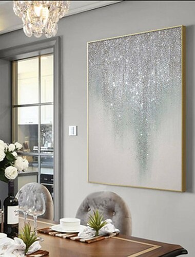 Goldenes Silber Sternenhimmel abstraktes Ölgemälde 100% handgefertigte handgemalte Wandkunst auf Leinwand Heimdekoration Dekor gerollte Leinwand kein Rahmen ungedehnt