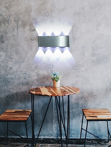  lightinthebox 8-lichts 19cm led-wandlamp moderne mini-stijl wandkandelaar binnen hal aluminium decoratieve wandlamp geintegreerde lichtarmatuur verlichting 85-265v 8w