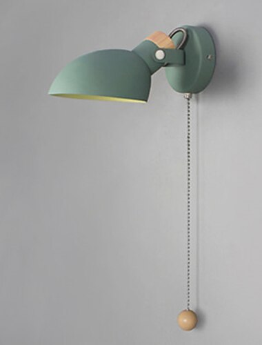  Lampada de parede led macaron nordico minimalista sala de estar quarto leitura lampada de cabeceira com interruptor de madeira macica criativo luz rotativa